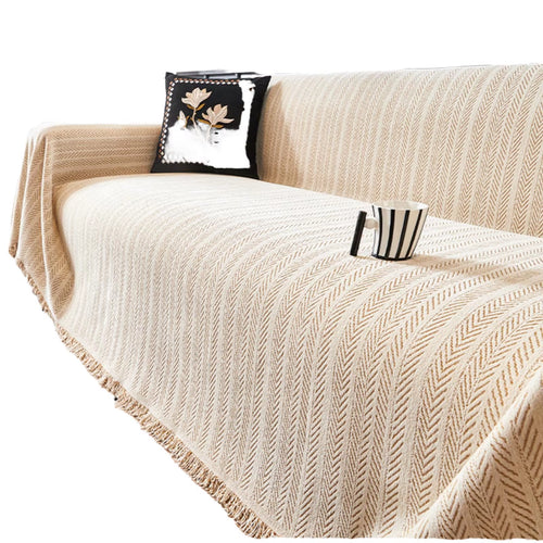 Chenille Herringbone Woven Sofa Cover Blanket Soft Breathable All Season Universal Couch Protector Decorative Throw