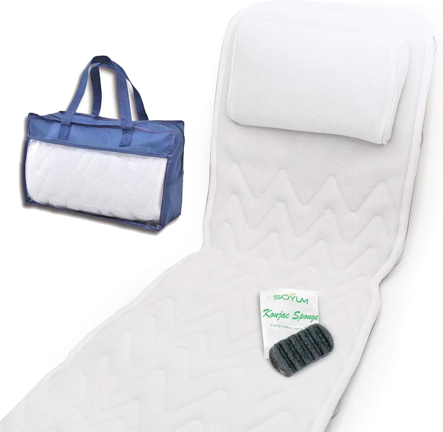 Luxury 3D Air Mesh Anti-Skid Eco-Friendly Solid Spa Bath Pillow Mat Full Body Cushion Suction Cups Durable Polyester Custom Size