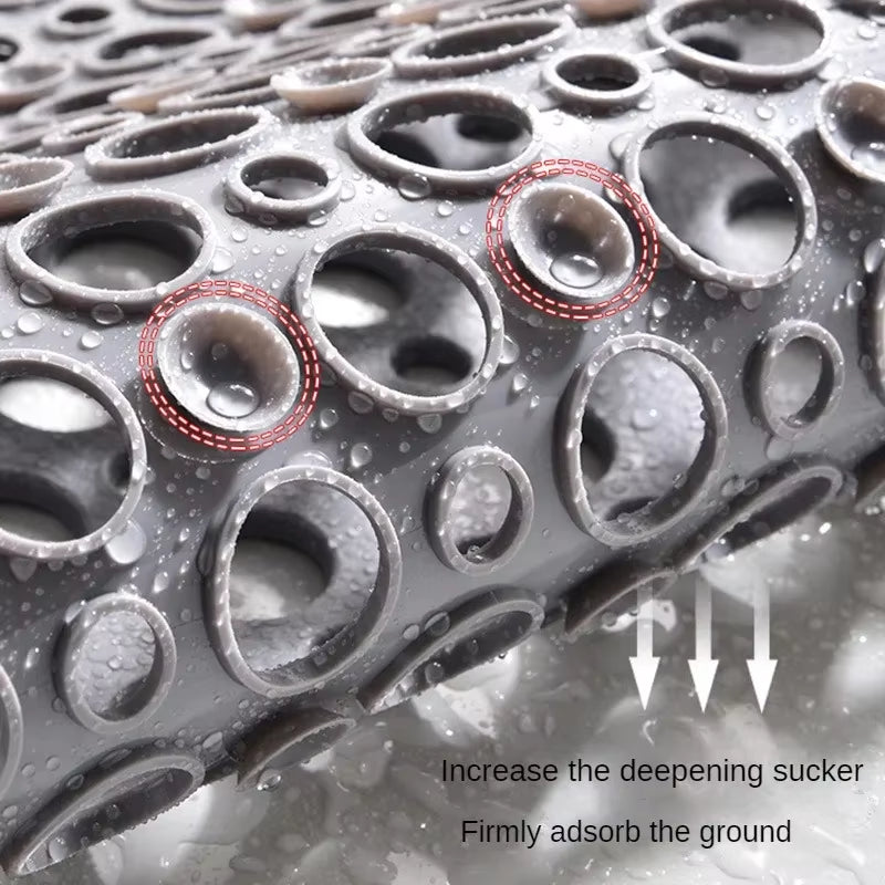 Bathroom Mat Anti-Slip TPE Suction Grip Mat Non Slip Bathtub Strong Suction Anti-Mold Shower with Suction Cup Bathroom Product