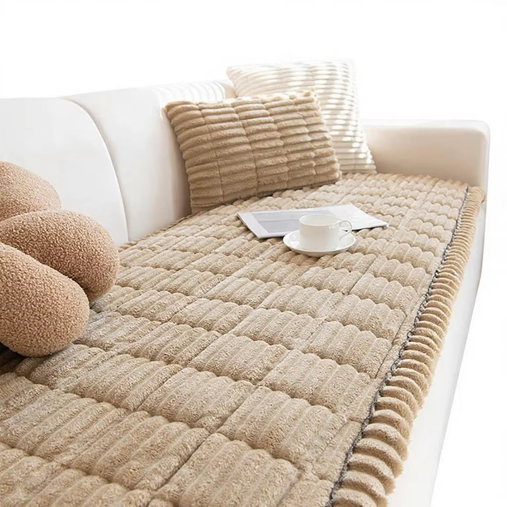 Modern Checkered Quilted Polyester Pet Couch Cover Dogs Washable Non-Slip Protector Pet Friendly Dog Mat for Couches Sofas