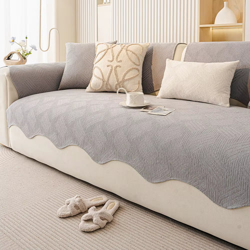 Customizable Solid Striped Jacquard Sofa Slipcover Non-Slip Pet-Friendly Cover for Living Room Factory Wholesale