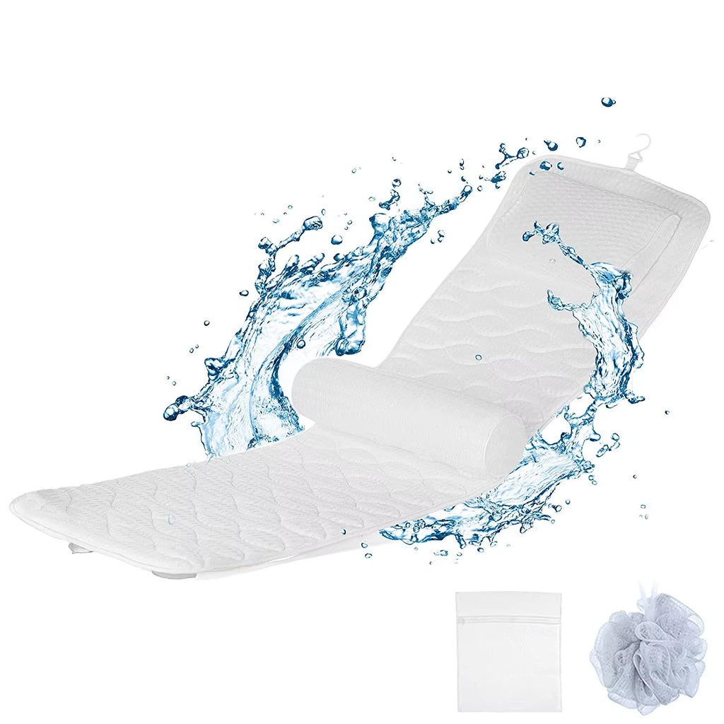 Luxury 3D Air Mesh Anti-Skid Eco-Friendly Solid Spa Bath Pillow Mat Full Body Cushion Suction Cups Durable Polyester Custom Size
