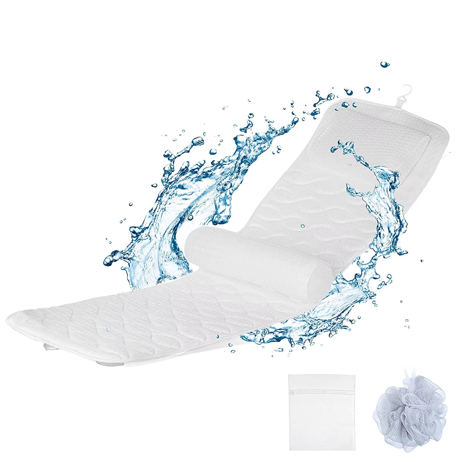 Luxury 3D Air Mesh Anti-Skid Eco-Friendly Solid Spa Bath Pillow Mat Full Body Cushion Suction Cups Durable Polyester Custom Size