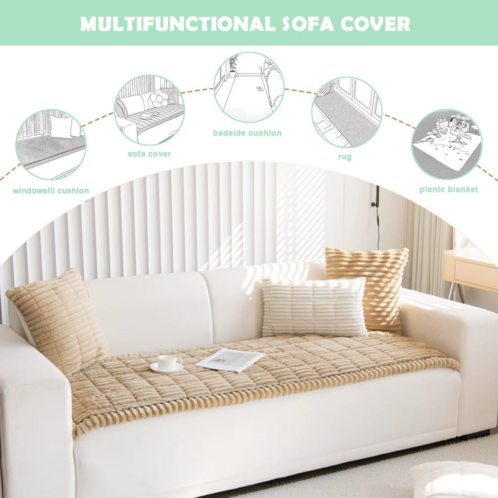 Modern Checkered Quilted Polyester Pet Couch Cover Dogs Washable Non-Slip Protector Pet Friendly Dog Mat for Couches Sofas