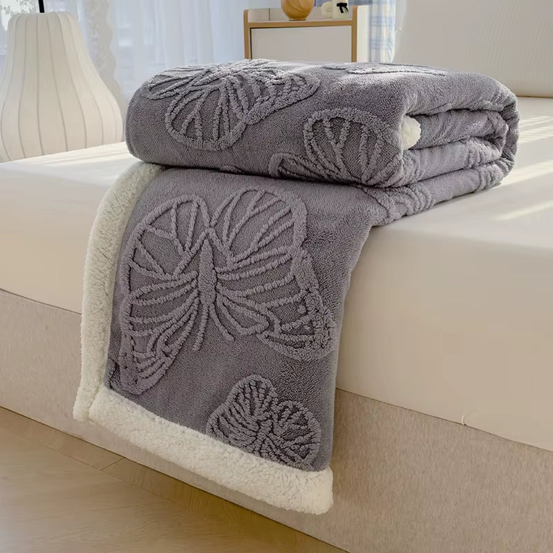 Modern One Piece Set Raschel Taffeta Lambswool Reactive Printed Quilting Solid Blanket Four Seasons Anti-Static