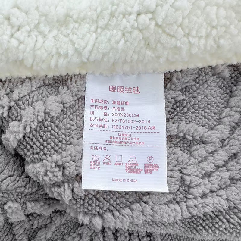Modern One Piece Set Raschel Taffeta Lambswool Reactive Printed Quilting Solid Blanket Four Seasons Anti-Static