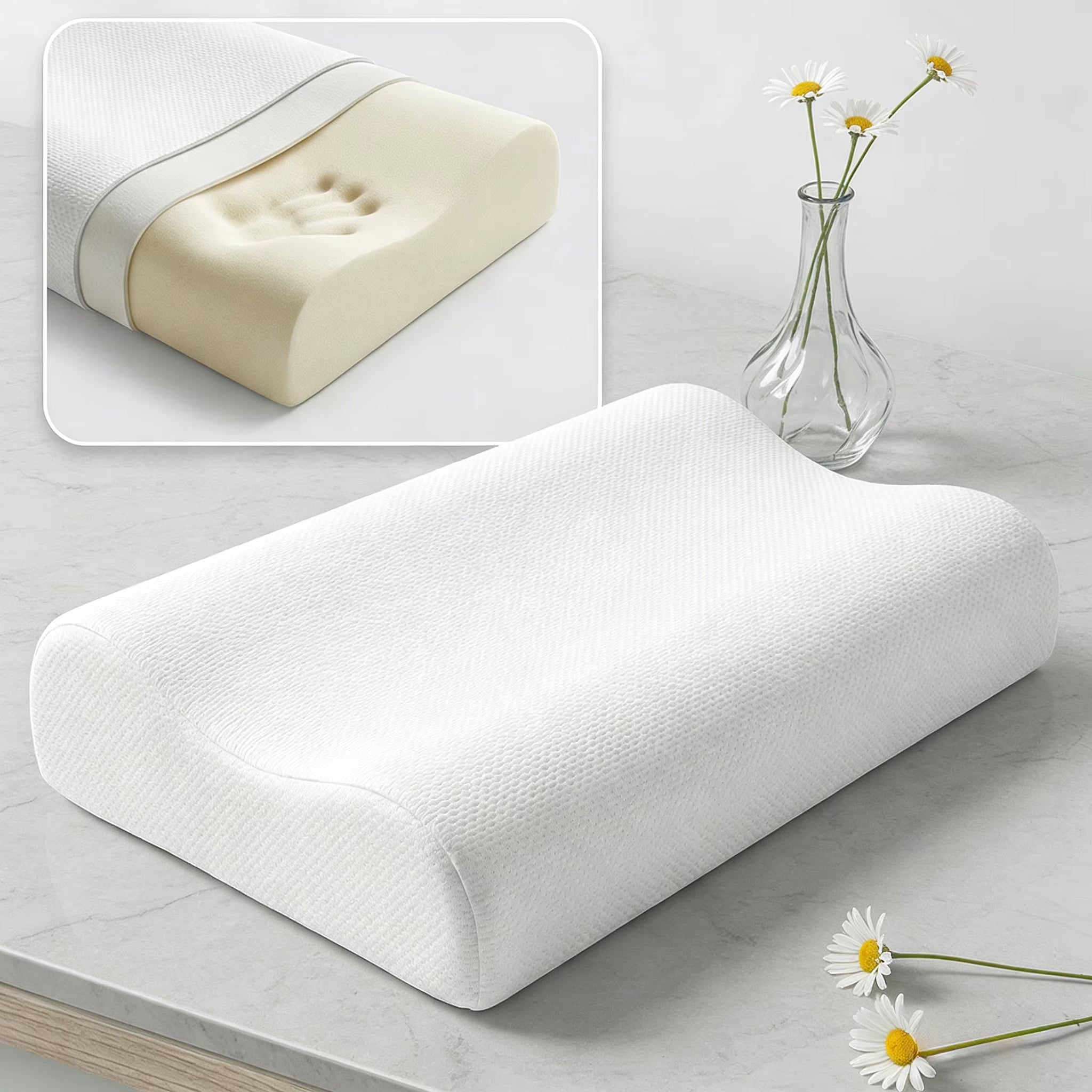 Hot Selling Foam Neck Contour Orthopedic Cervical Sleep Memory Foam Pillow Side Sleeper Pillow