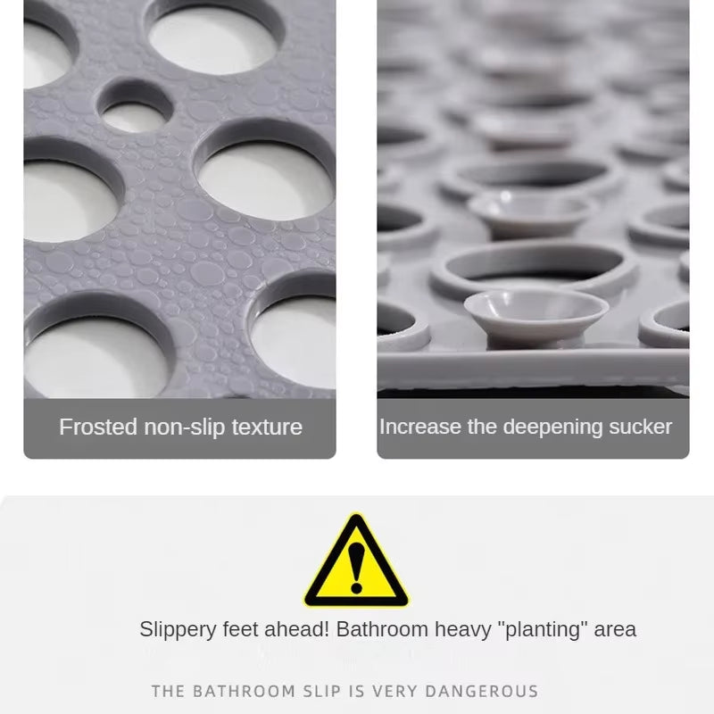 Bathroom Mat Anti-Slip TPE Suction Grip Mat Non Slip Bathtub Strong Suction Anti-Mold Shower with Suction Cup Bathroom Product