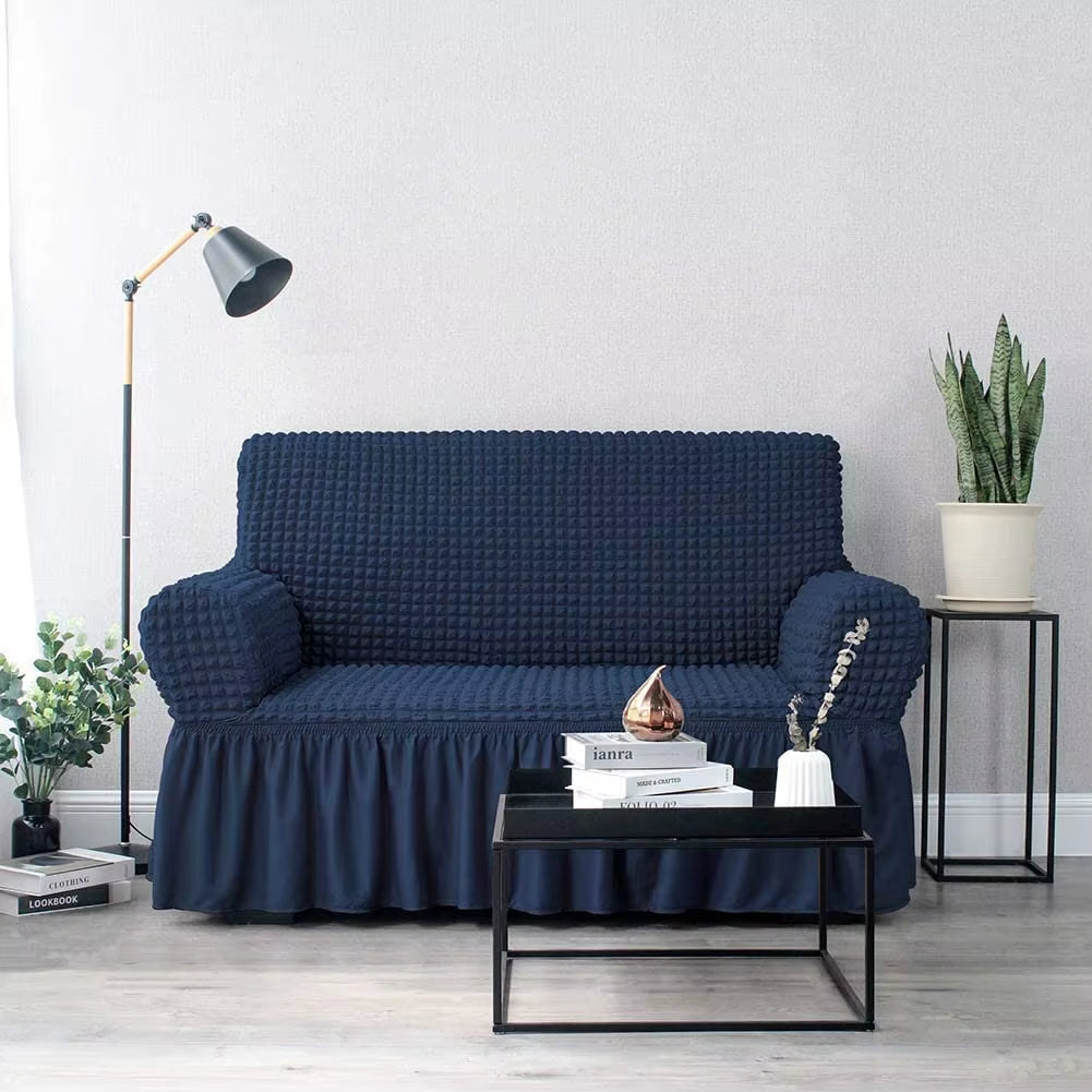 Wholesale Furniture Slipcover Elastic Stretch Sofa Cover with Skirt Custom 3 Bodies Covers Sofa