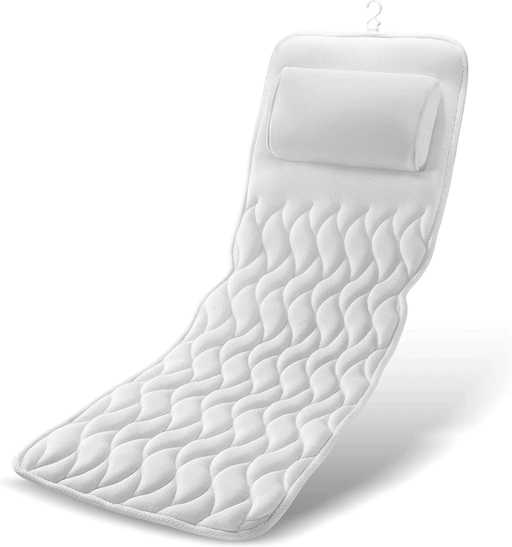 Luxury 3D Air Mesh Anti-Skid Eco-Friendly Solid Spa Bath Pillow Mat Full Body Cushion Suction Cups Durable Polyester Custom Size