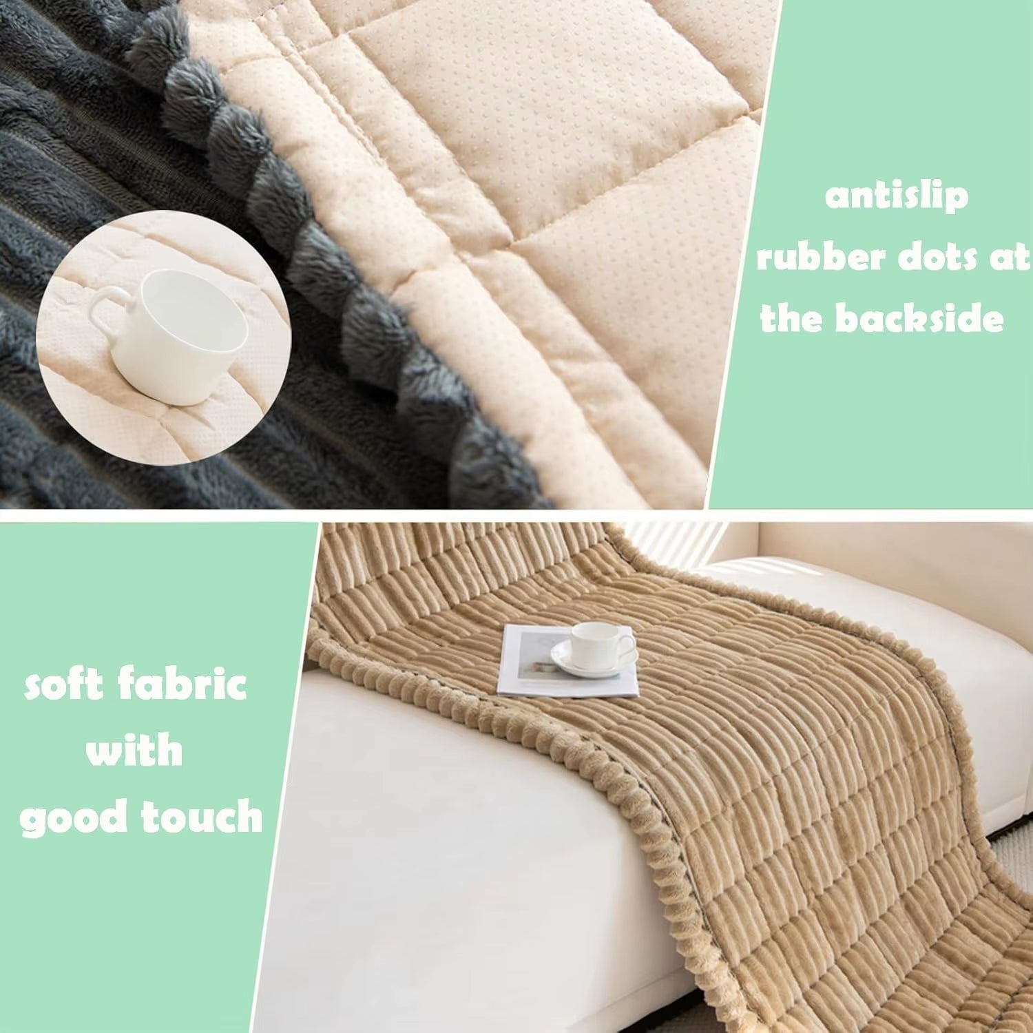 Modern Checkered Quilted Polyester Pet Couch Cover Dogs Washable Non-Slip Protector Pet Friendly Dog Mat for Couches Sofas