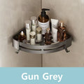 Top 1 Hot Sale Wholesale Wall Mounted Bathroom Corner Shelf Organizer Shelf Self Adhesive Screw Dual Use Black Bathroom Shelves