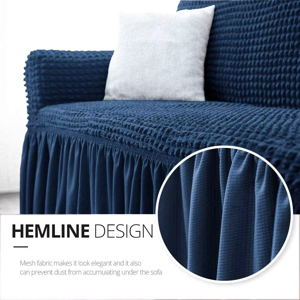 Wholesale Furniture Slipcover Elastic Stretch Sofa Cover with Skirt Custom 3 Bodies Covers Sofa