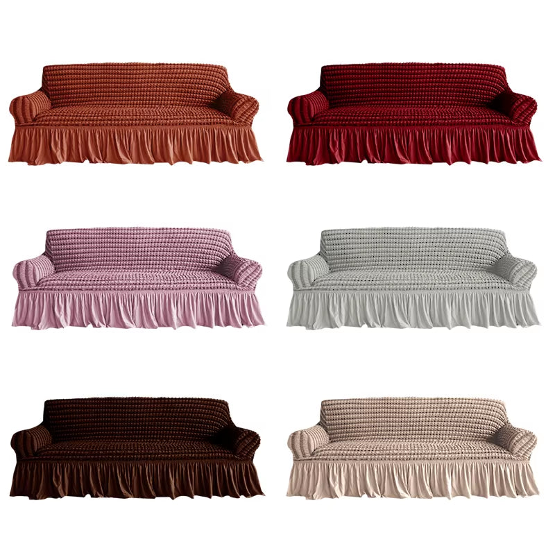 Wholesale Furniture Slipcover Elastic Stretch Sofa Cover with Skirt Custom 3 Bodies Covers Sofa