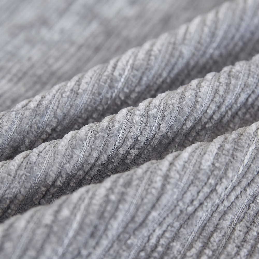 Bryn Striped Chenille Couch Seat Panel, fabric close up