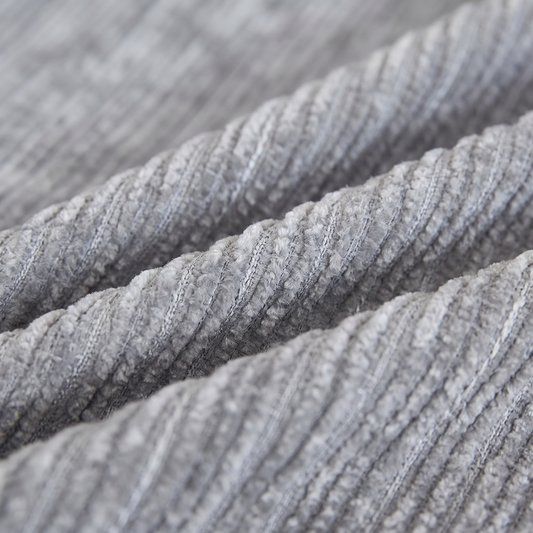 Bryn Striped Chenille Couch Seat Panel, fabric close up