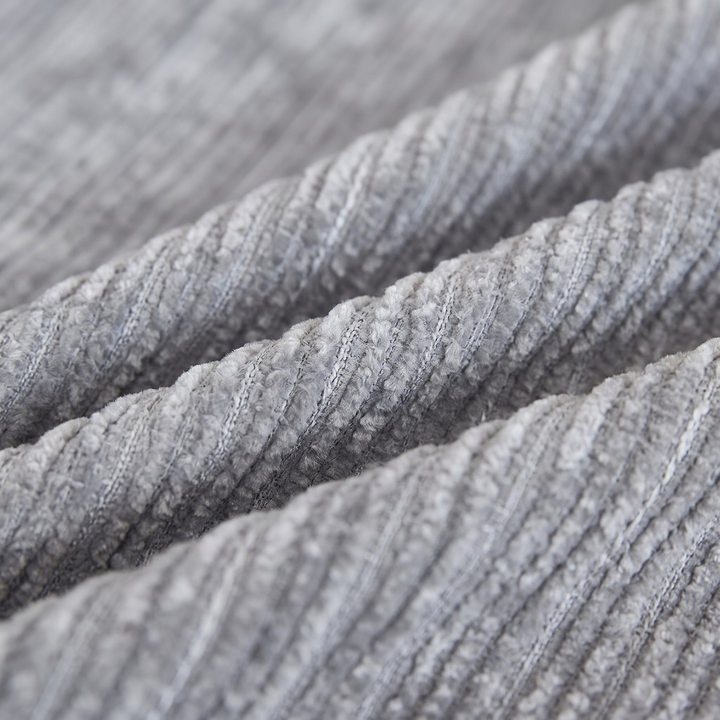 Bryn Striped Chenille Couch Seat Panel, fabric close up