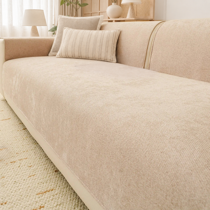 Bryn Yarn Dyed Chenille Couch Seat Panel on sofa