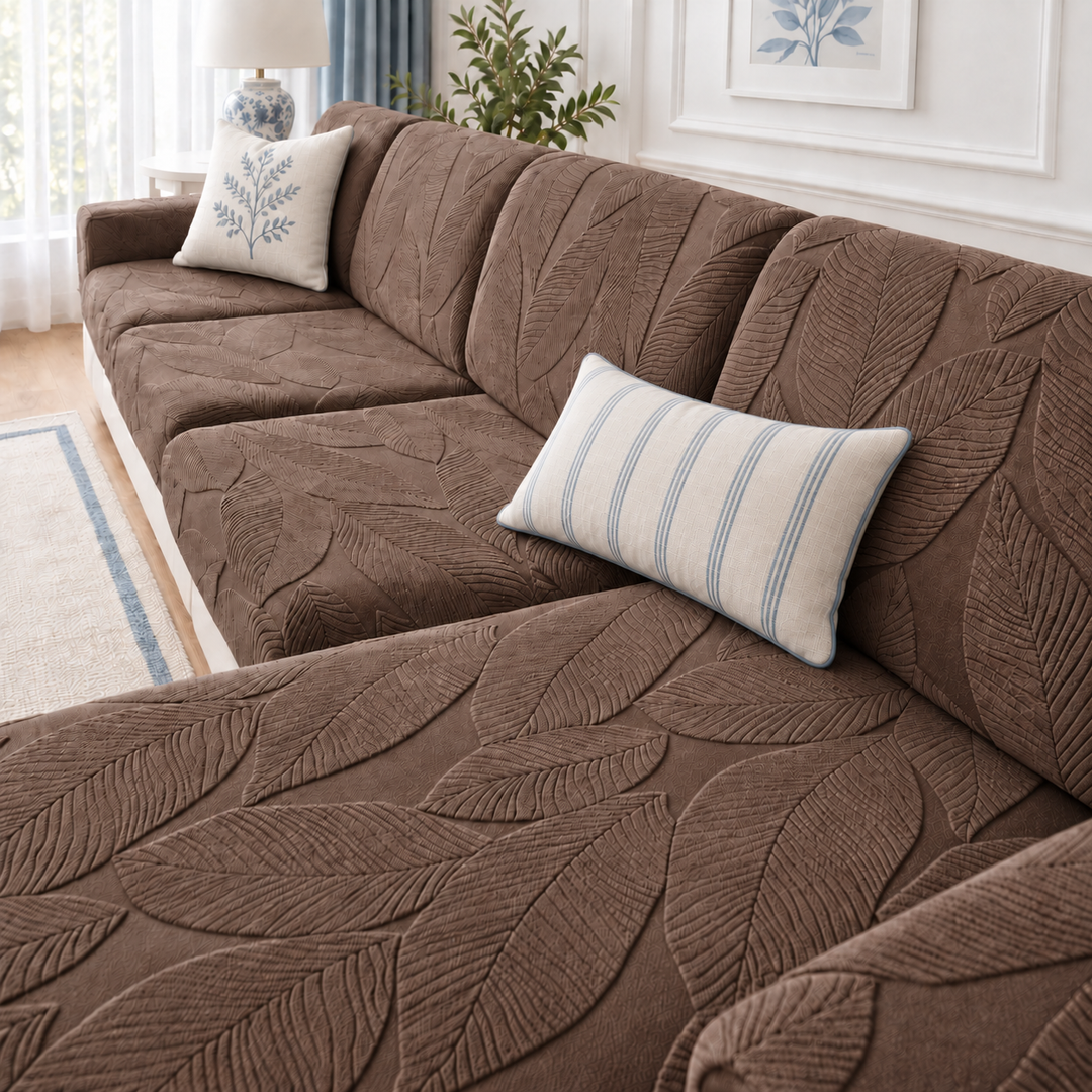 Isla Spill Resistant Couch Cushion Covers in brown
