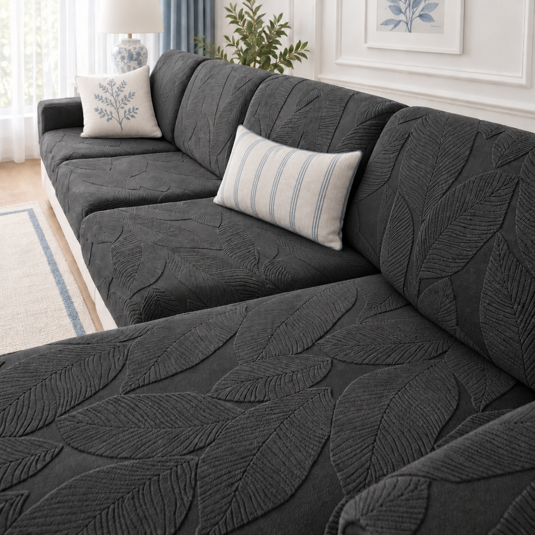 Isla Spill Resistant Couch Cushion Covers in charcoal