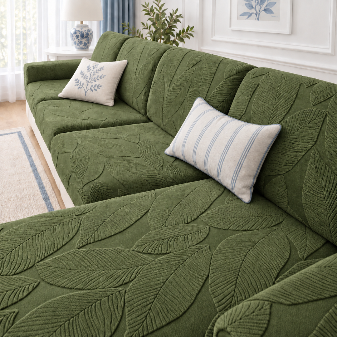 Isla Spill Resistant Couch Cushion Covers in green