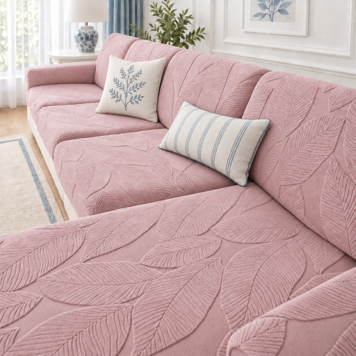 Isla Spill Resistant Couch Cushion Covers in pink