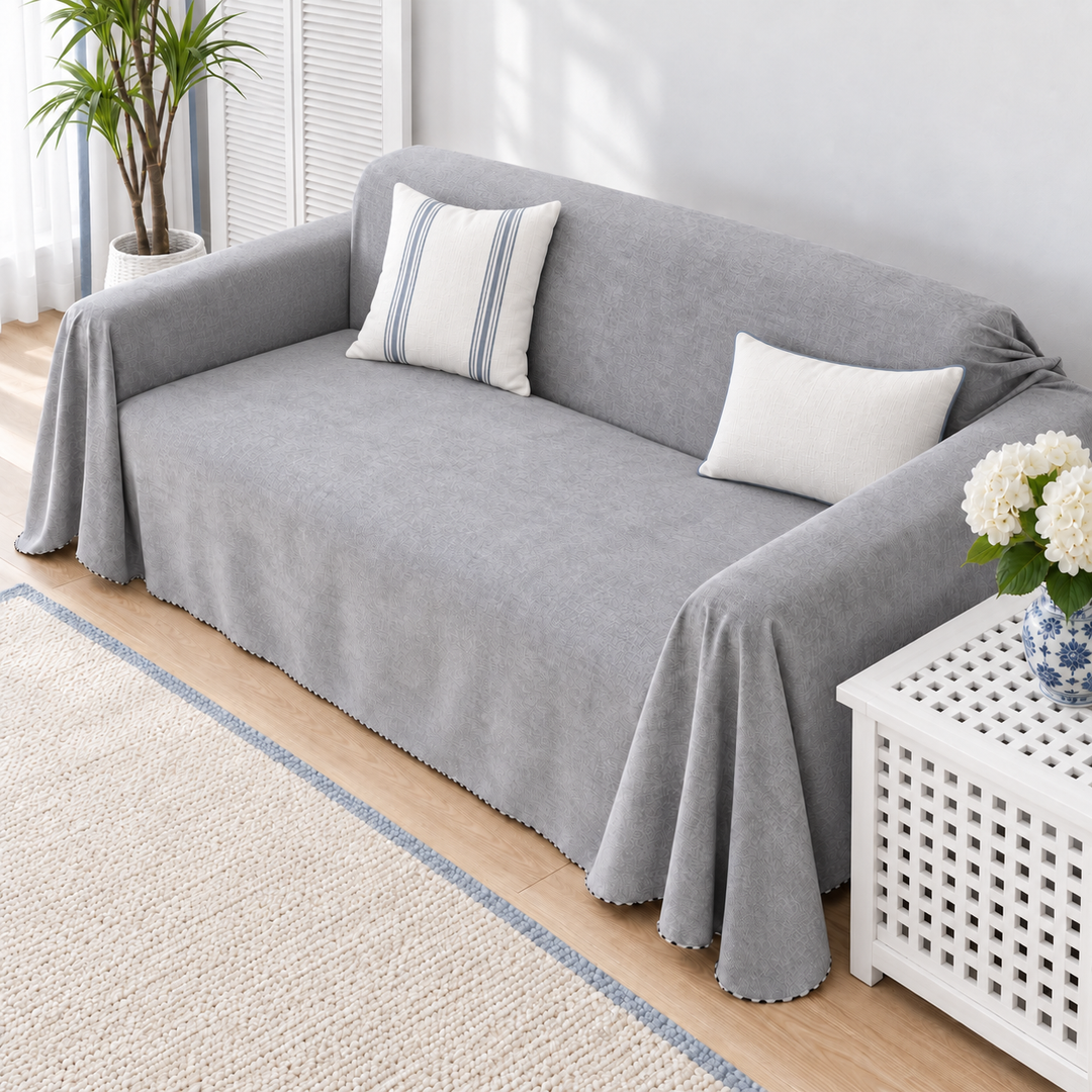 Isla Spill Resistant Couch Cover in gray