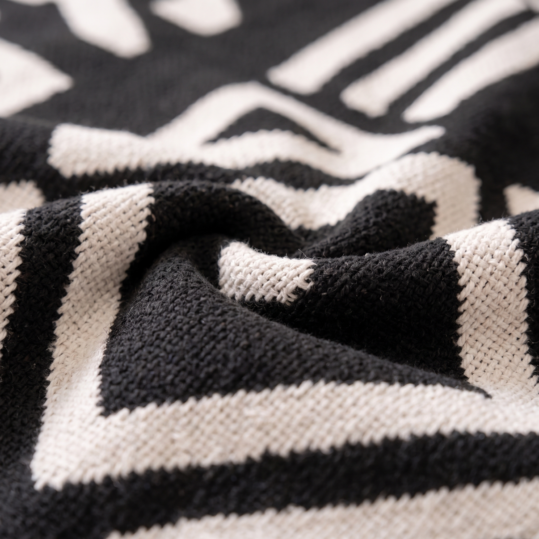 Thea Reversible Boho Couch Cover, fabric close up