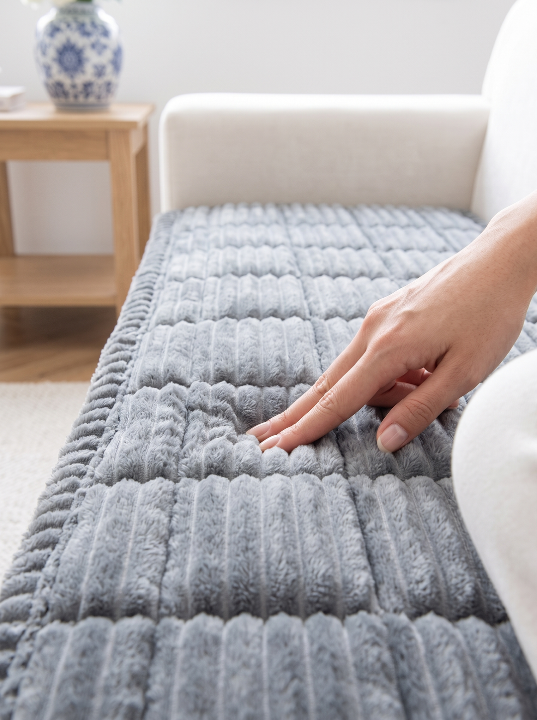 quilted stripe flannel sofa panel iwt3