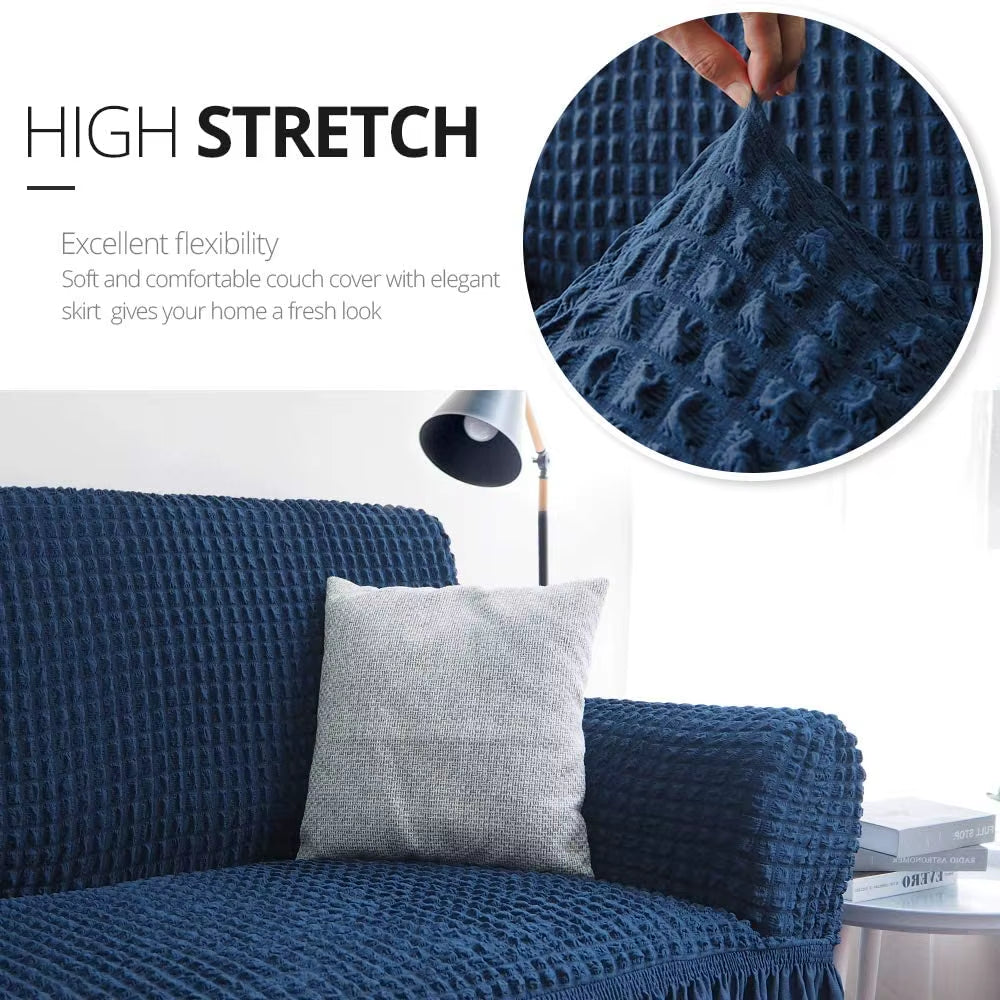Wholesale Furniture Slipcover Elastic Stretch Sofa Cover with Skirt Custom 3 Bodies Covers Sofa