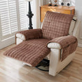 Winter Solid Color Flannel Square One-Piece Sofa Cushions Modern Simple Thickened Warm Plush Checkered Single-Seat Sofa Covers