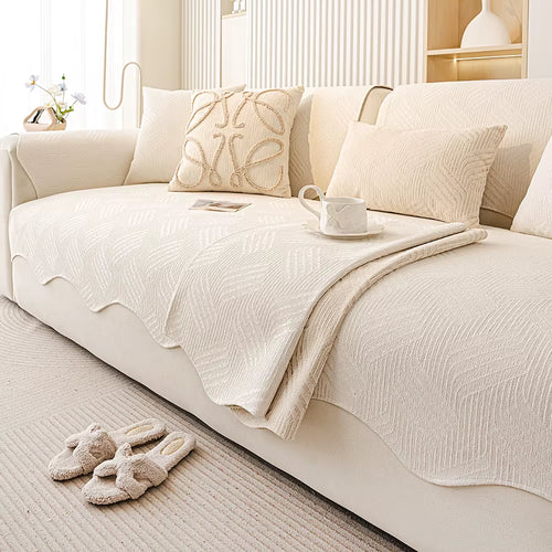 Customizable Solid Striped Jacquard Sofa Slipcover Non-Slip Pet-Friendly Cover for Living Room Factory Wholesale